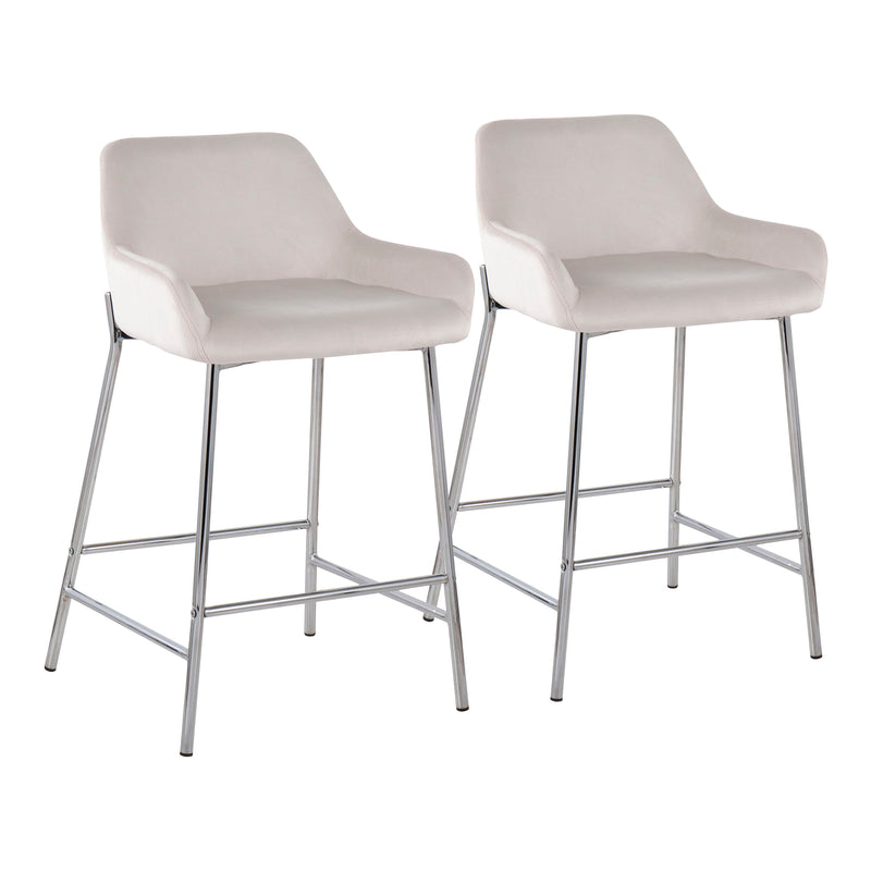 Daniella - Contemporary Fixed Height Counter Stool With Metal Legs (Set of 2)