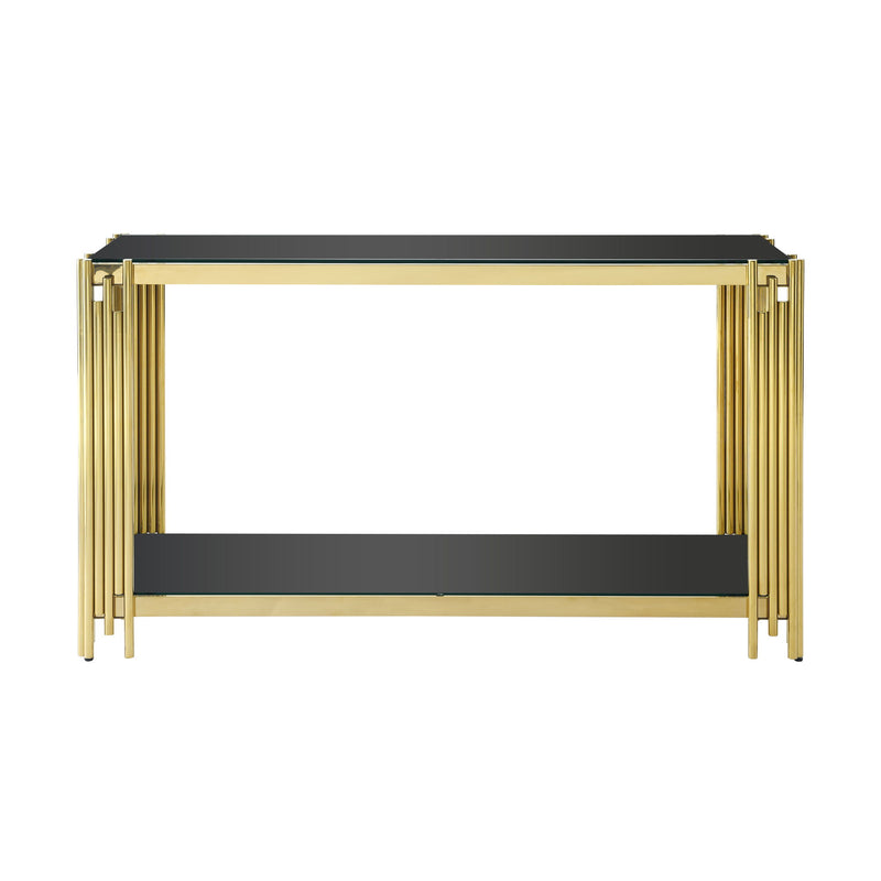 Square End Table With Tempered Glass Top For Living Room