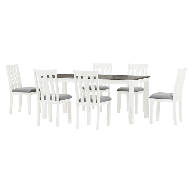 Dining Table Set Retro Style With Extendable Table And Upholstered Chairs