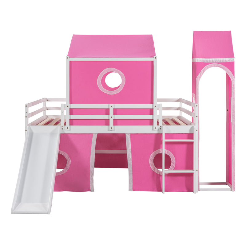 Loft Bed With Slide Tent And Tower