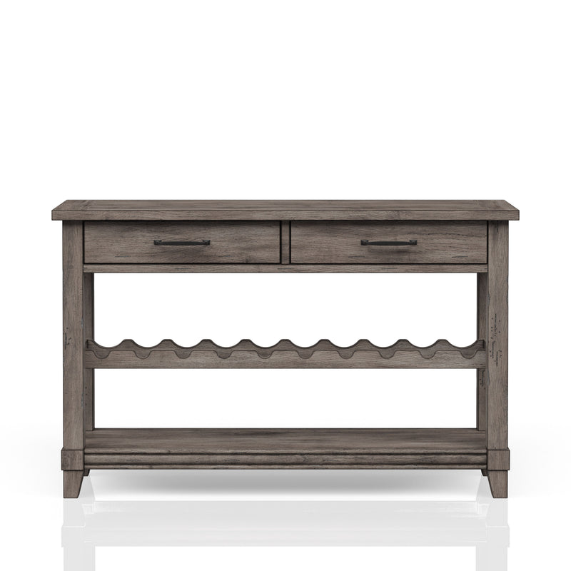 Console Table With Wine Bottle Storage Storage Drawers - Gray