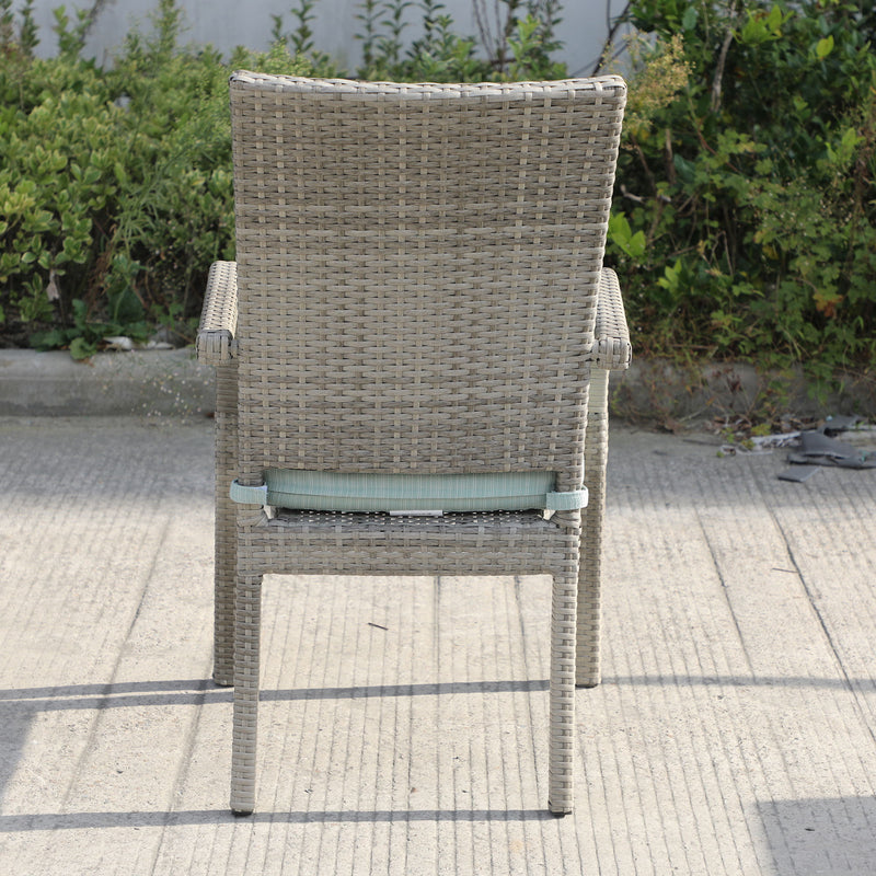 Balcones - Outdoor Wicker Dining Chairs With Cushions (Set of 8)