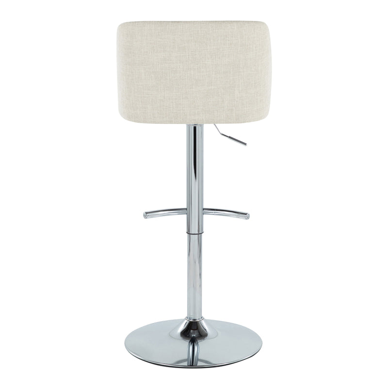 Toriano - Contemporary Adjustable Barstool Swivel With Rounded T Footrest (Set of 2)