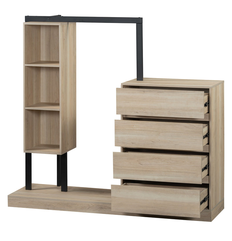 Wardrobe With 4 Drawers And 3 Shelves