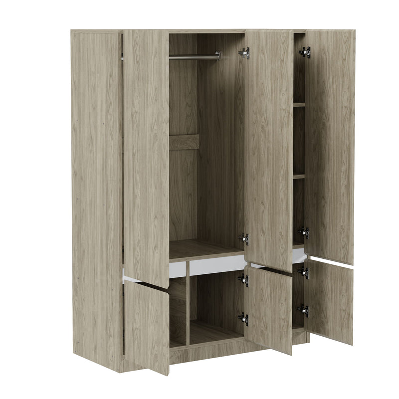 6 Doors Wardrobe Storage For Bedroom