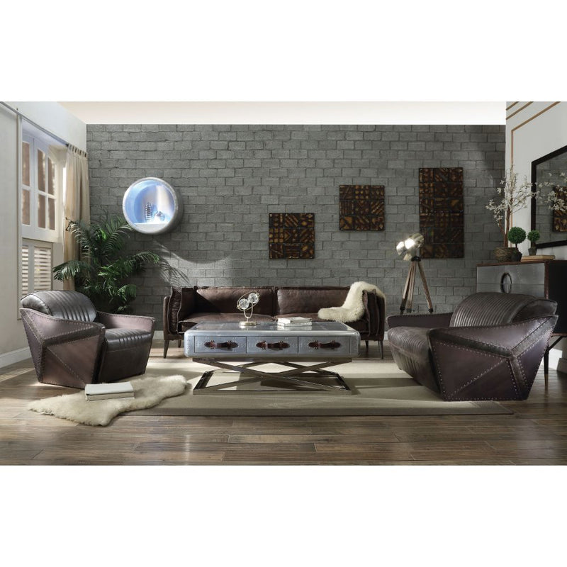 Porchester - Sofa - Distress Chocolate Top Grain Leather - Atlantic Fine Furniture Inc