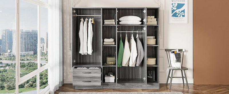 6 Door Wardrobe With Shelves And Drawers