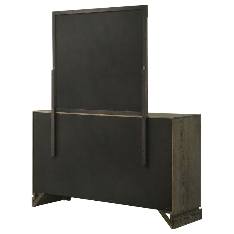 Gran Park - 6-Drawer Dresser And Mirror - Dark Cocoa