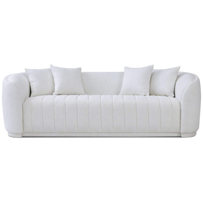 Markus - Mid-Century Modern Luxury Tight Back Couch - White