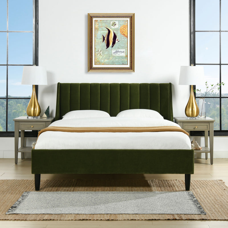 Aspen - Vertical Tufted Modern Headboard Platform Bed Set