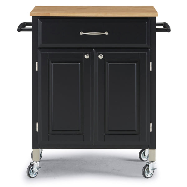 Blanche - Kitchen Cart With Solid Wood Top - Black - 36"