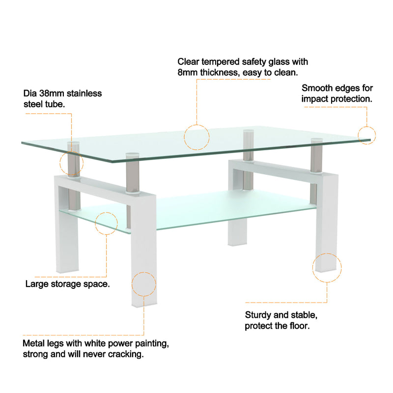 Rectangle Coffee Table, Modern Side Center Tables For Furniture