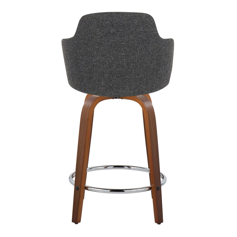 Boyne - Contemporary Fixed Height Counter Stool With Swivel With Round Footrest (Set of 2)