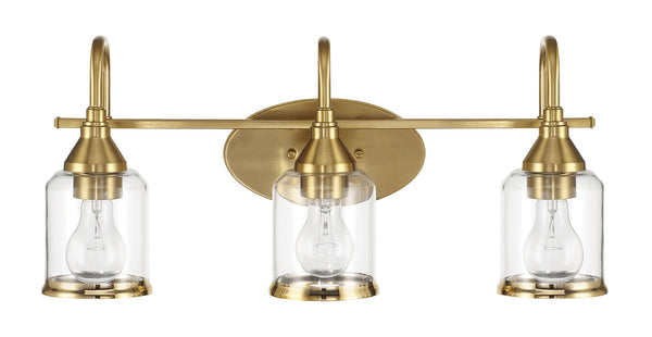 Twilight - 3 Lights Brush Contemporary Vanity Light - Clear / Gold