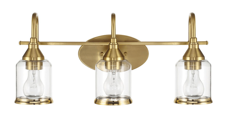 Twilight - 3 Lights Brush Contemporary Vanity Light - Clear / Gold