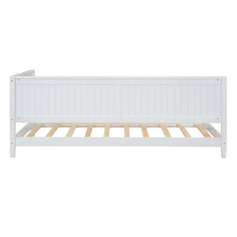 Twin Size Wood Daybed/Sofa Bed, White