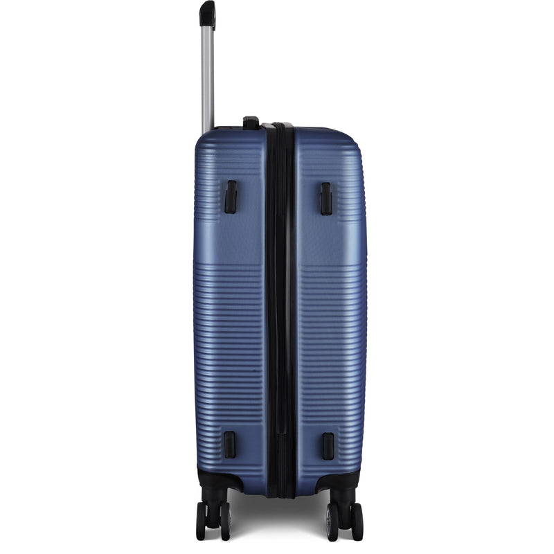 3 Piece Luggage With Tsa Lock Abs, Durable Luggage Set, Lightweight Suitcase With Hooks, Spinner Wheels Cross Stripe Luggage Sets - Dark Blue