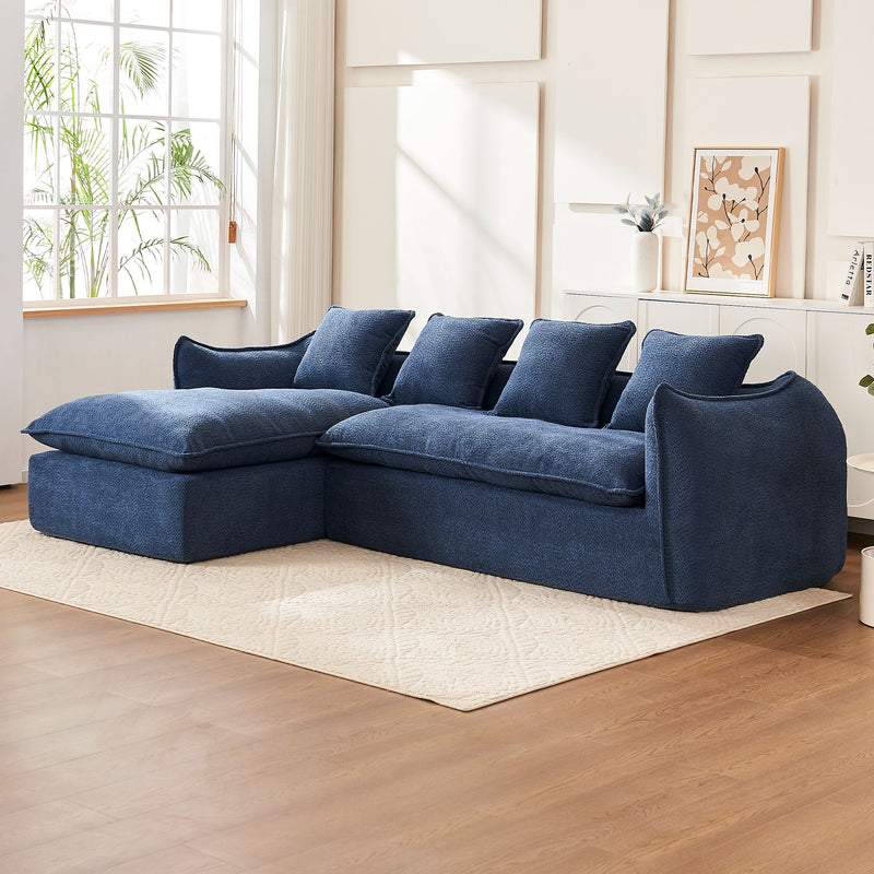 Sofa Deep Seat Sofa 3 Seater For Living Room Oversized Comfy Sofa L - Shape Sofa Couch With Chaise Home Furniture Sleeper Sectional Sofa For Apartment, Office Left Hand Facing