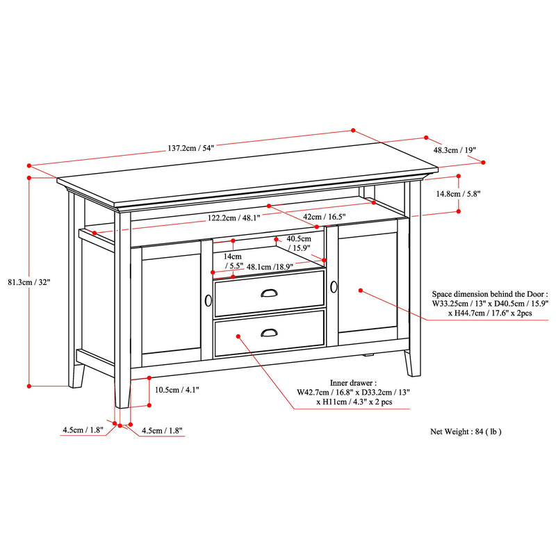 Redmond - Tall TV Media Stand - Rustic Natural Aged Brown