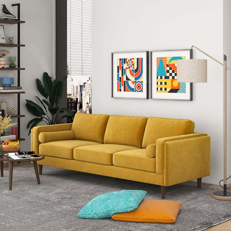 Amber - Mid-Century Modern Luxury Modern Velvet Sofa