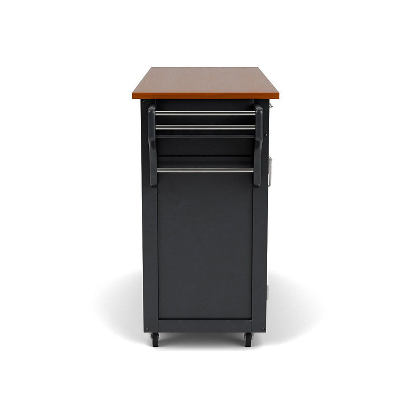 Create-A-Cart - 4 Doors Kitchen Cart With Oak Wood Top