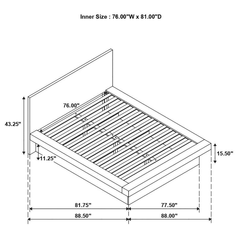 Jessica - Wood LED Panel Bed