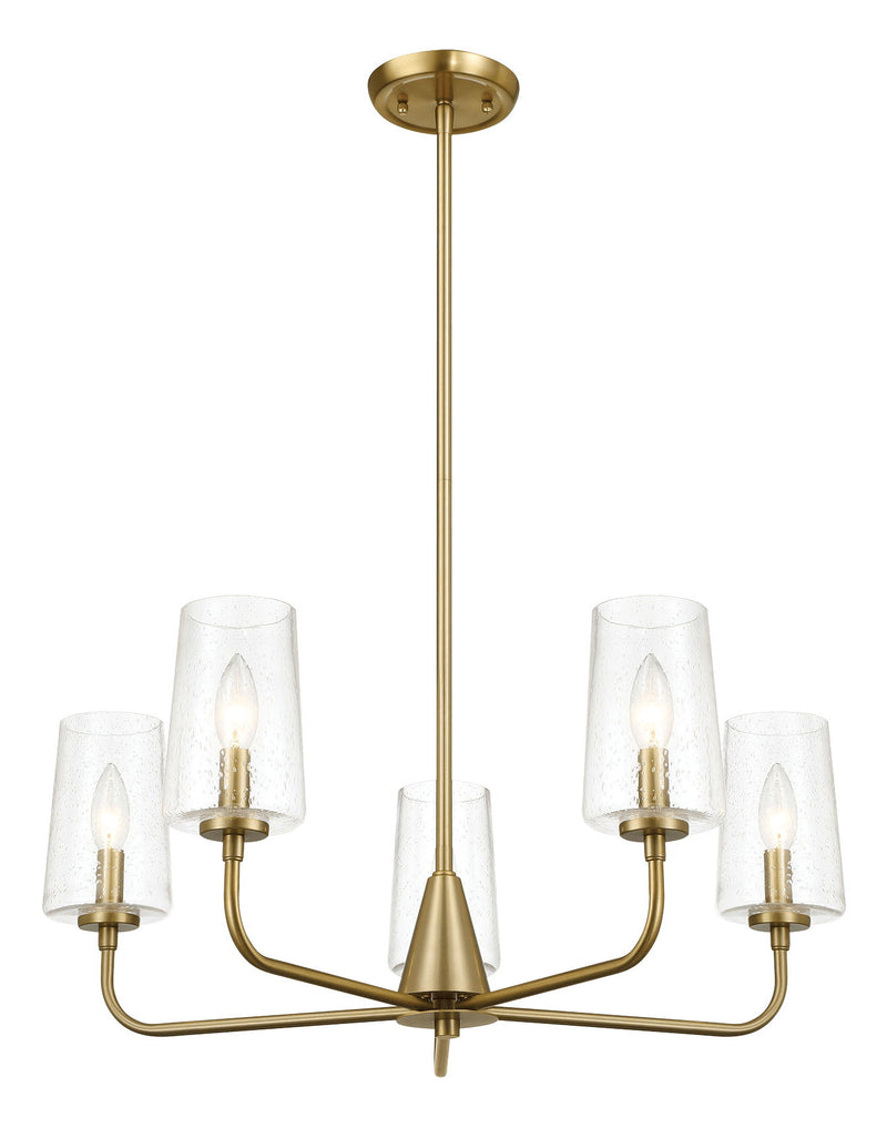 Dazzle - 5 Lights Chandelier With Clear Seeded Satin - Antique Brass / Clear / Gold