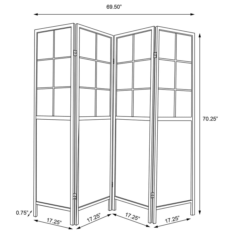 Edwards - 4-Panel Room Divider Folding Shoji Screen - Natural