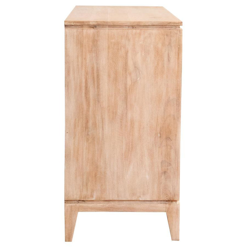 Eberto - 2 Door Geometric Accent Cabinet - White Distressed