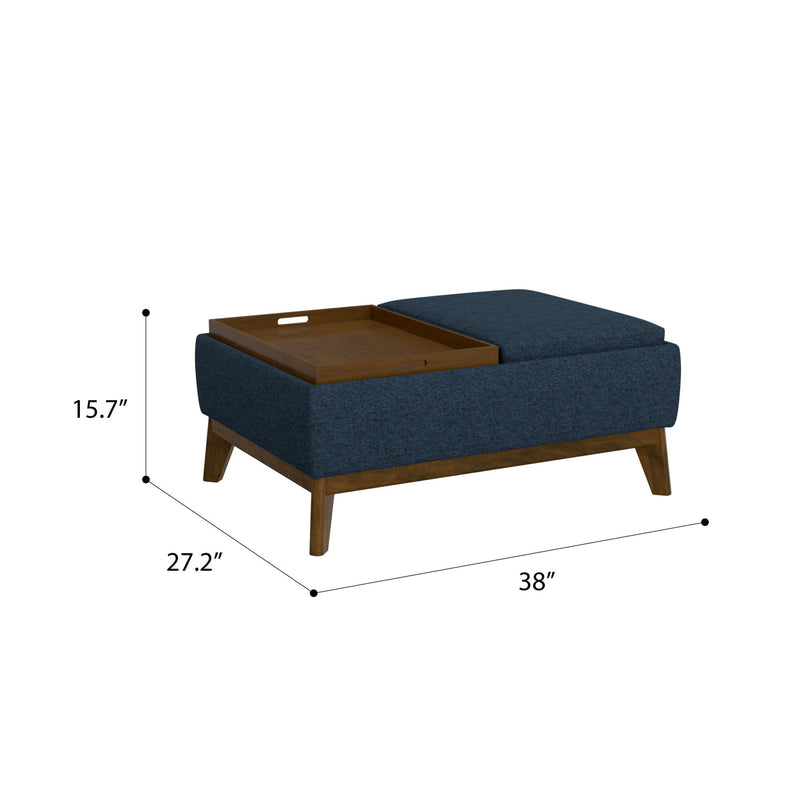 Varia - Reversible Tray Ottoman - Blue