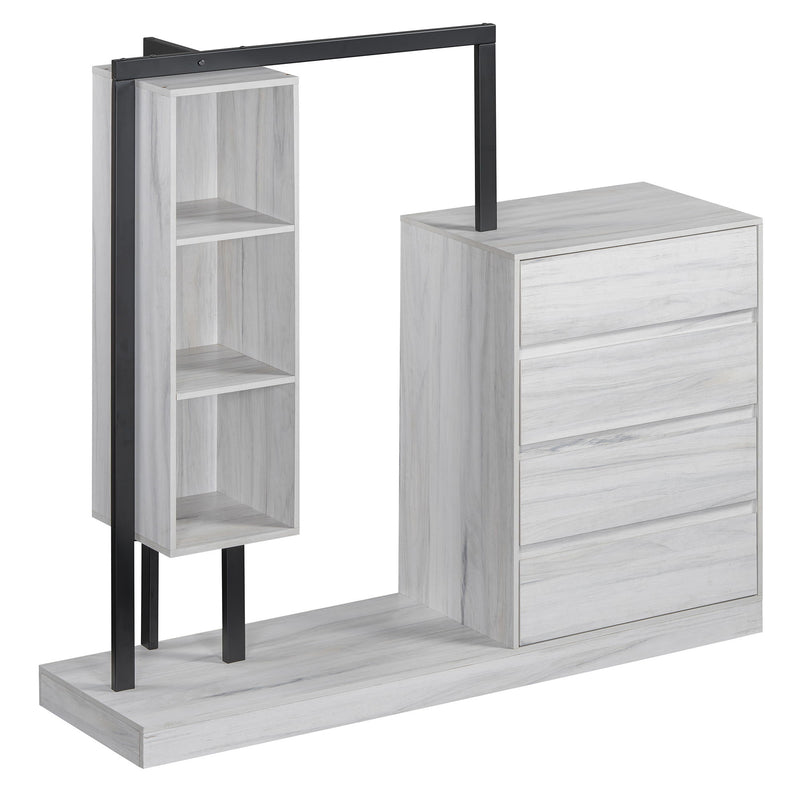 Wardrobe With 4 Drawers And 3 Shelves