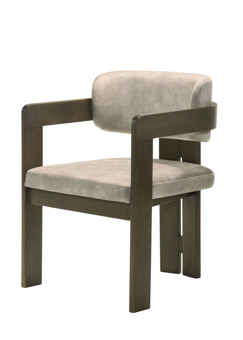 Destin - Polished Microfiber Side Chair (Set of 2) - Light Gray