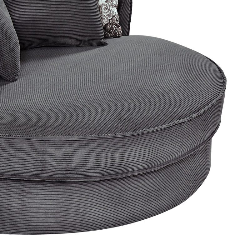 Swivel Accent Barrel Chair With 5 Movable Pillow 360 Degree Swivel Round Sofa Chair For Living Room, Bedroom, Hotel