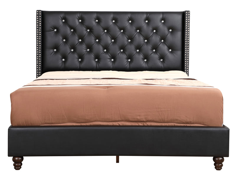 Julie - Upholstered Bed With Faux Diamonds