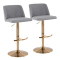 Toriano - Contemporary Adjustable Barstool With Swivel With Rounded T Footrest (Set of 2)