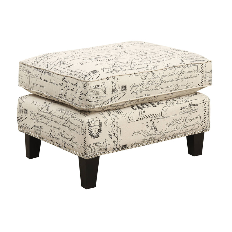 Erica - Chair & Ottoman - Beige / French Script