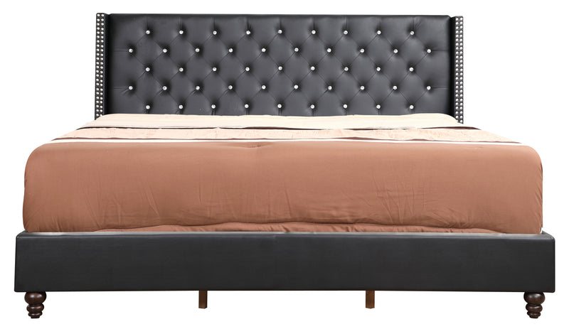 Julie - Upholstered Bed With Faux Diamonds