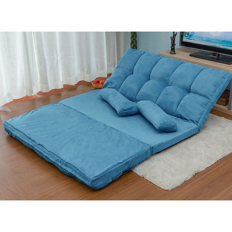 Double Chaise Lounge Sofa Floor Couch And Sofa With Two Pillows