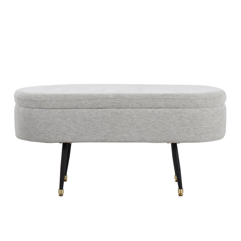 Harvey - Contemporary Storage Bench - Black / Light Gray