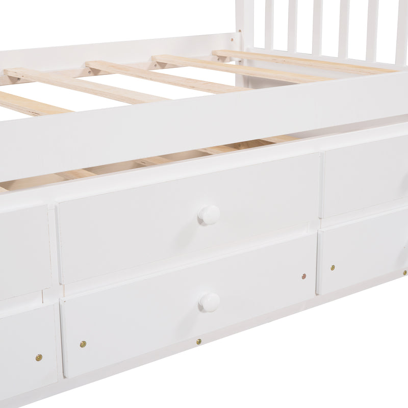 Daybed with Trundle and Drawers, Twin Size, White(OLD SKU: LP0000141KAA)