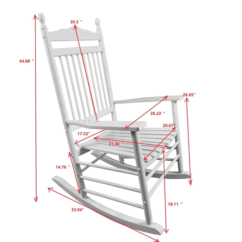 Balcony Porch Adult Rocking Chair - Wood