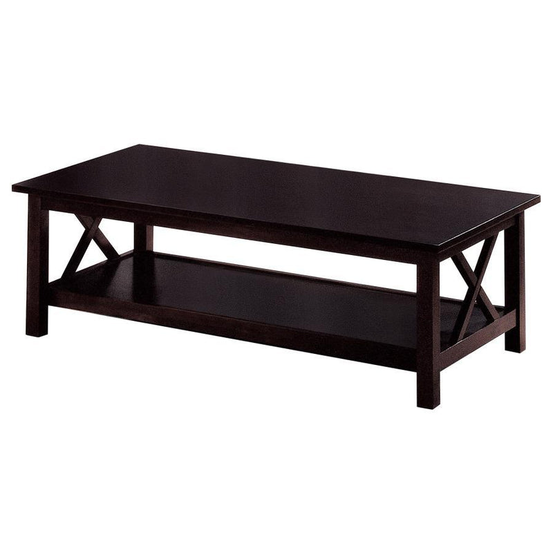 Rachelle - 3 Piece Rectangular Coffee Table Set - Deep Merlot - Atlantic Fine Furniture Inc