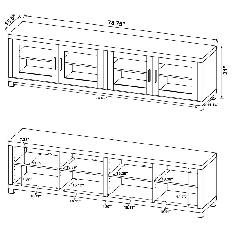 Jupiter - 3-Piece Entertainment Center TV Stand - Black