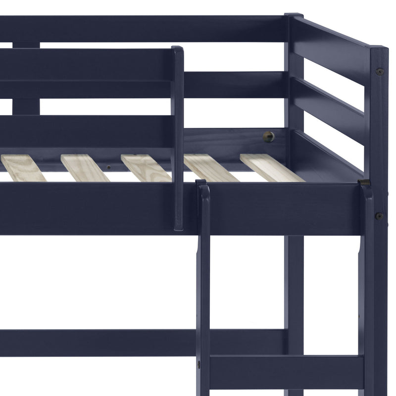 Lara - Twin Loft Bed - Navy Blue