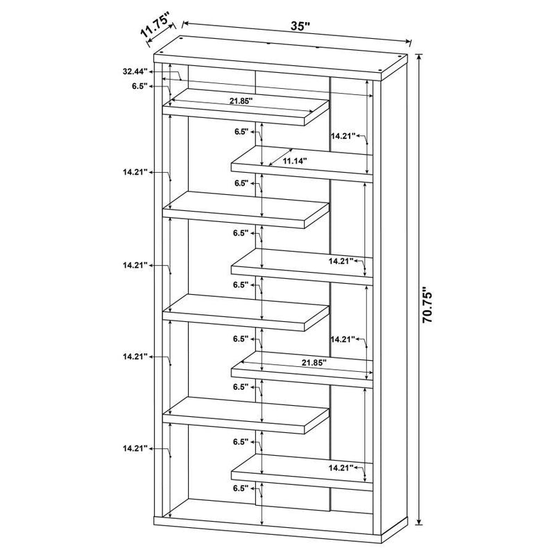 Altmark - 8-Shelf Open Bookcase - Cappuccino