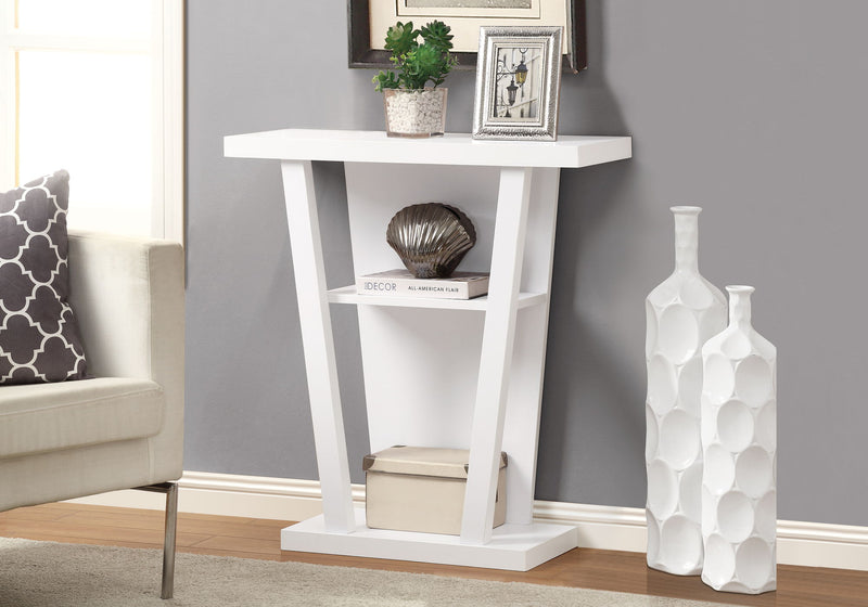 Console Accent Table Narrow For Living Room - White