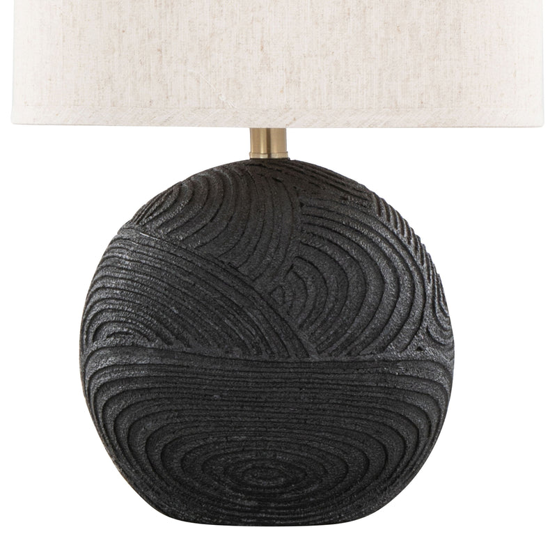 Kona - Contemporary Table Lamp (Set of 2) - Matte Black / Natural