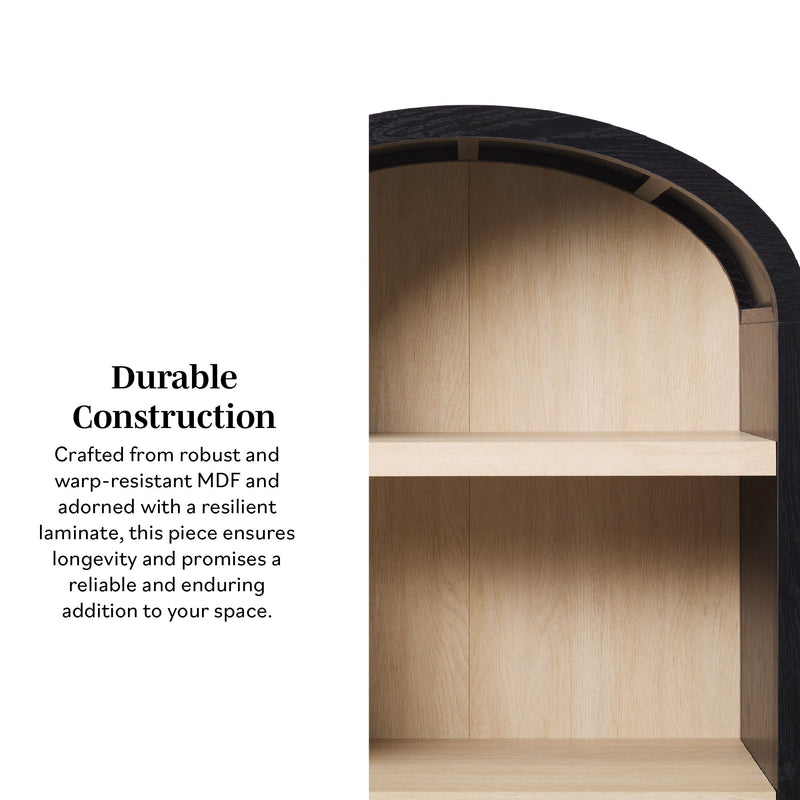 Modern 5 Shelf Open Arched Bookshelf