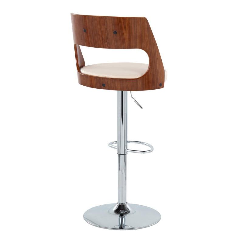 Cecina - Mid Century Modern Adjustable Height Barstool With Swivel With Oval Footrest (Set of 2)