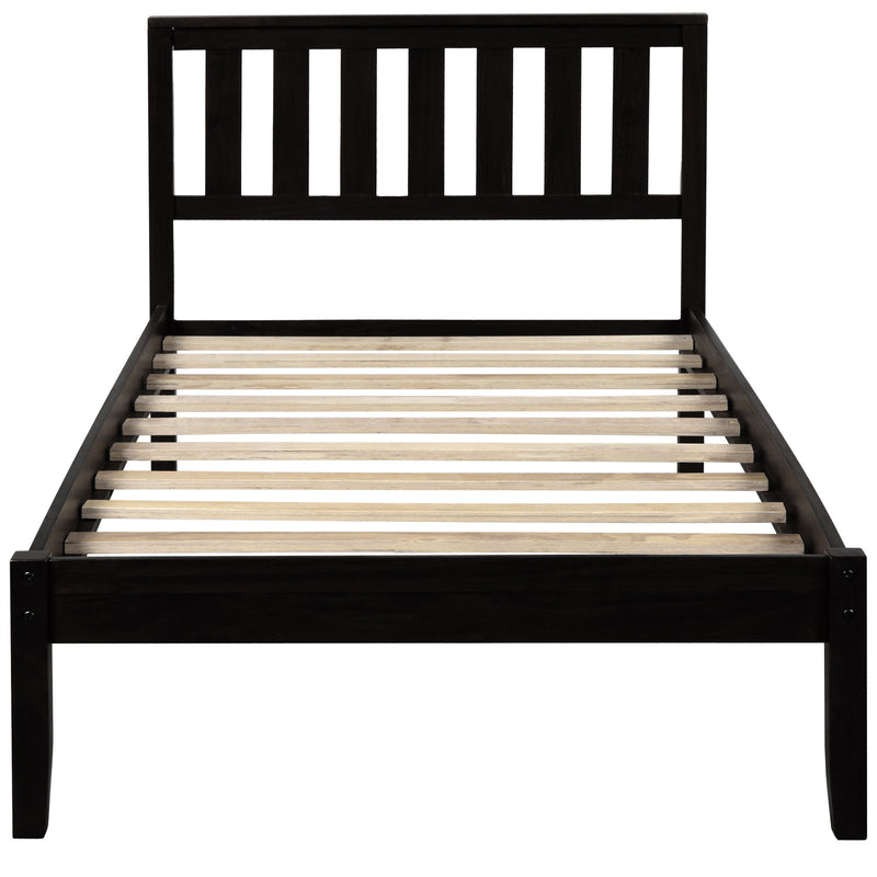 Platform Bed With Headboard / Wood Slat Support